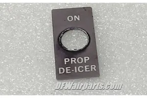 Cessna / Piper Aircraft Prop De-Icer Toggle Switch Name Plate